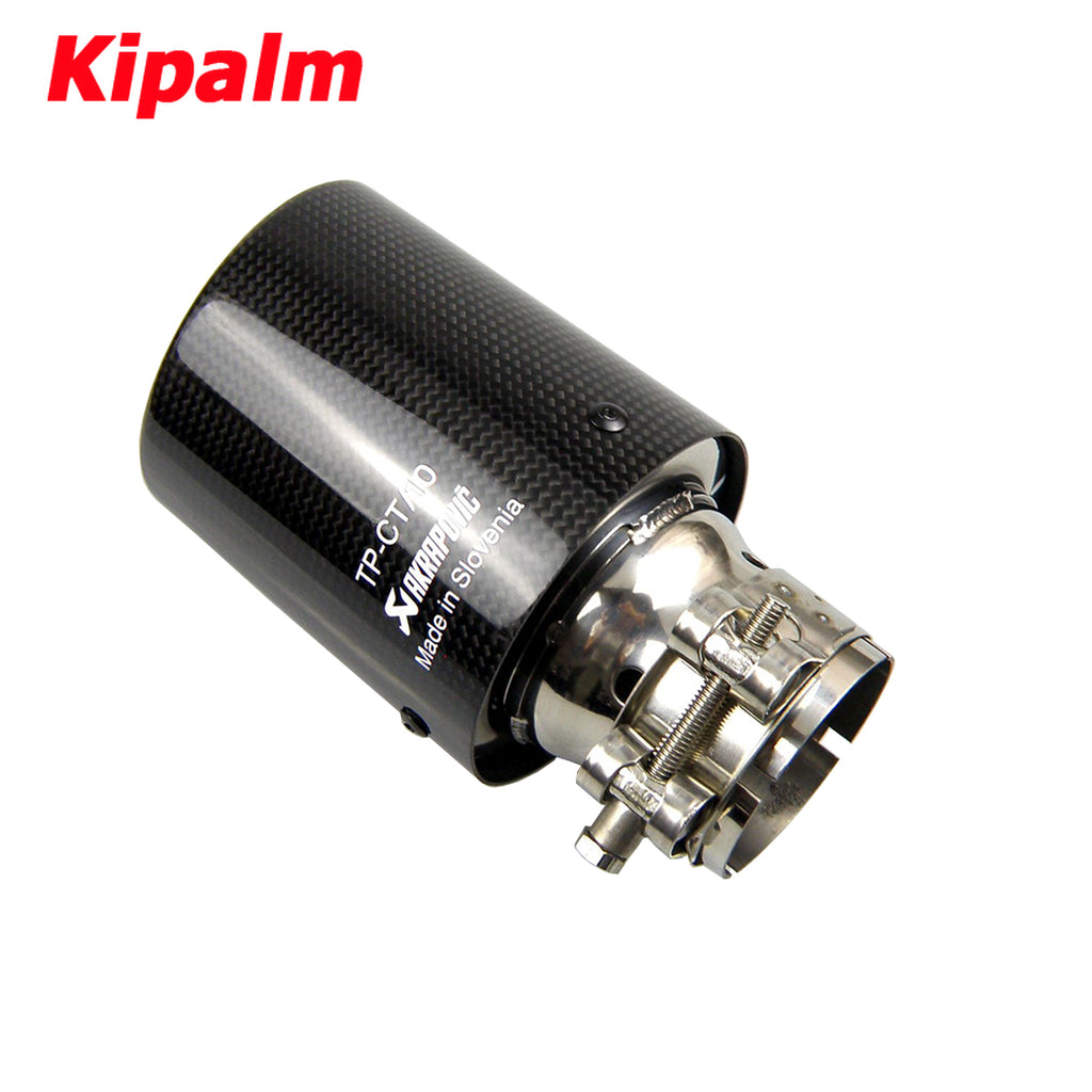 Car Universal Curly Edge Akrapovic Carbon Fiber Exhausts Tip Muffler Tail Pipe For BMW BENZ AUDI VW