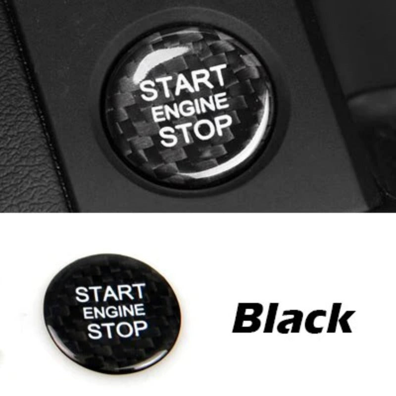 Real Carbon Fiber Engine Start Button Cover Stickers For Audi A4 A5 A6 C7 A7 Q3 Q5 Q7