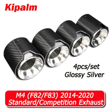 Load image into Gallery viewer, Kipalm 4PCS M Logo BMW M4 (F82/F83) 2014-2020 Carbon Fiber Exhaust Tip Muffler Pipe