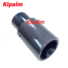 Load image into Gallery viewer, Car Universal Curly Edge Remus Sport Carbon Fiber Exhaust Muffler Tips Glossy Black Inner Pipe for BMW AUDI GOLF MAZDA