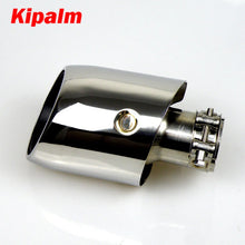 Load image into Gallery viewer, New Style Stainless Steel Car Universal Exhaust System End Pipe Car Exhaust Tip Dual Wall Angle Cut Outlet 110mm