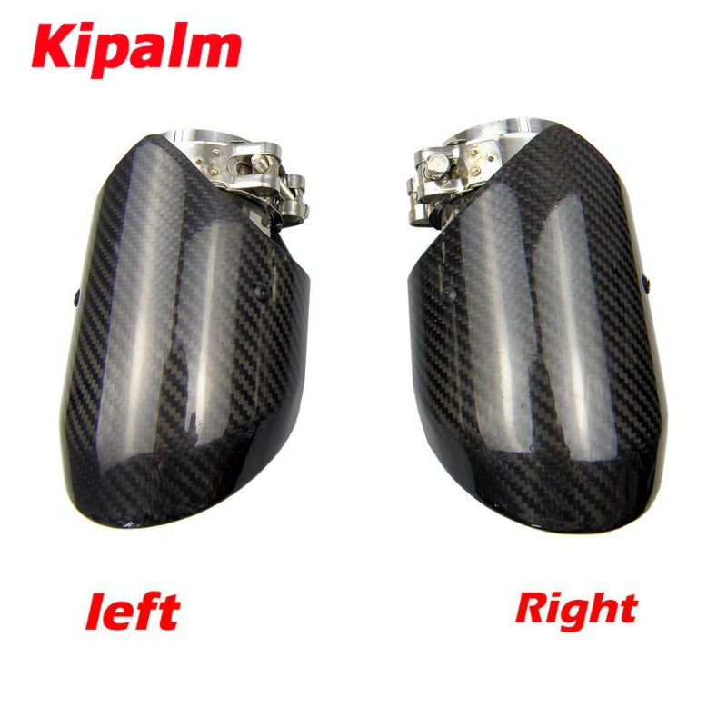 1Pair Real Carbon Fiber Slanted Exhaust Muffler Tips Porsche Styling Exhaust Tip with Wing Styling