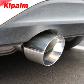 1pcs Slanted Edge Burnt Blue sliver Stainless Steel Exhaust Tip Tail End Pipe Muffler Tips