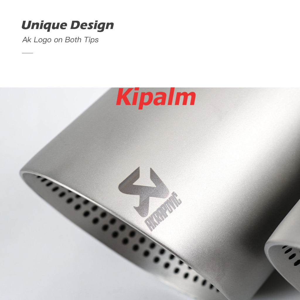 Dual Sand Blasting Stainless Steel Exhaust Tail Tips for VW Golf Tiguan R MK7 Golf 6 with AK logo