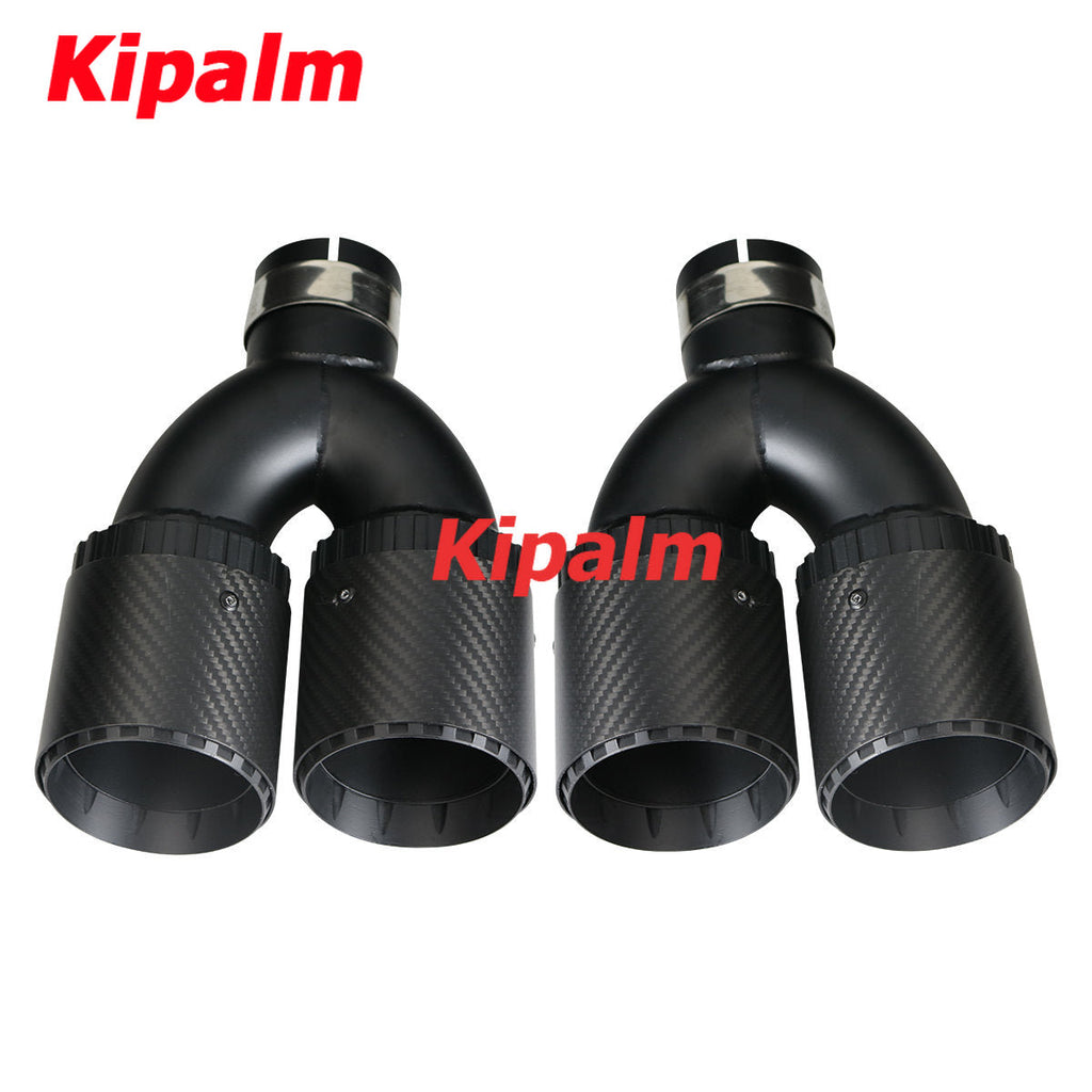 3 Layers Dual U Style New Gear Shape Design Carbon Fiber Exhaust Muffler Tips With AK  Logo