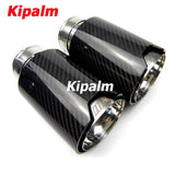 1pcs Universal Carbon Fiber Exhaust tips M Performance exhaust pipe For BMW Exhaust tips Glossy