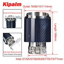 Load image into Gallery viewer, Unique Blue Carbon Fibre Car Exhaust Pipe Muffler Tip Glossy Twill Carbon Fiber Mirror-Polished T304 Stainless Steel Tips