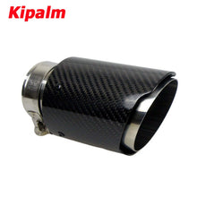 Load image into Gallery viewer, 1PC Free Shipping Universal Style Glossy Carbon Fiber + 304 Stainless Steel Exhaust Muffler Tip Without Logo