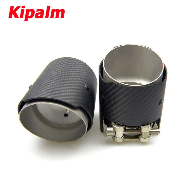 2 Pieces Carbon Fiber Exhaut tips for BMW F87 M2 F80 M3 F82 F83 M4 Universal Tail Pipe Tip AK LOGO