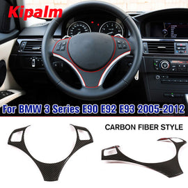 For BMW 3 Series E90 E92 2005-2012 Interior Accessories Carbon Fiber Steering Wheel Decoration