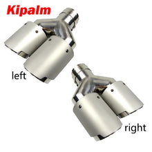 Load image into Gallery viewer, Kipalm Y-style Dual Carbon Fiber Muffler Tips Stainless Steel Double End Pipe for Car Twin Tips Exhaust Pipe