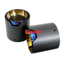 Load image into Gallery viewer, 4PCS Burnt Blue Stainless Steel Matte Carbon Fiber Performance Exhaust Muffler Tips for BMW M5 F90