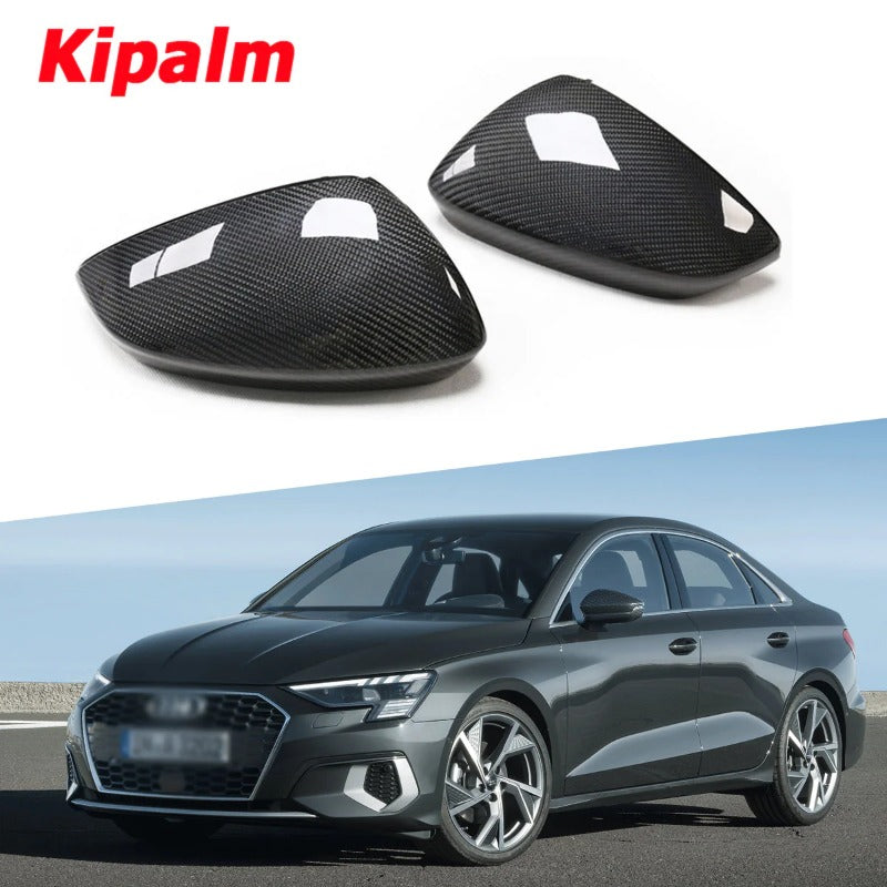Dry Carbon Fiber Repalcement Side Rearview Mirror Cover for  Audi A3 S3 2021-2022 LHD Car Exterior
