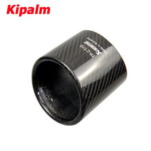 Load image into Gallery viewer, Car Universal Oval Slanted Exhaust Tip Carbon Fiber Cover Exhaust Muffler Pipe Tip Case Exhaust Tip Housing AK Logo