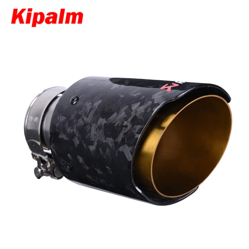Kipalm Forged Carbon Fiber Akrapovic Authentic Cover Muffler Pipe Tip Car Universal Exhaust Pipe TailPipe