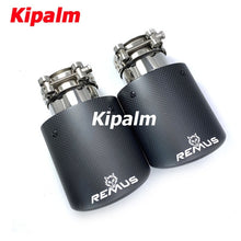 Load image into Gallery viewer, Car Universal Oval Curly Edge Remus Exhaust Tip Matter Carbon Fiber Exhaust Muffler Tail Pipe Ends for AUDI BMW BENZ VW