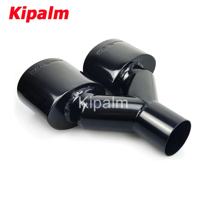 1 Pair Black Coated Stainless Steel Oval Dual Exhaust Muffler Tip End for BENZ C-Class AMG 60mm W204 C63 Modify