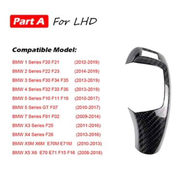 Carbon Fiber Gear Shift Knob and Panel Cover for BMW 1 2 3 4 Series F20 F21 F22 F23 F30 F34 F35 F36 F10 F11