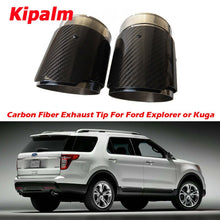 Load image into Gallery viewer, 2PCS Carbon Fiber Pipe For Ford Explorer Kuga Escape Muffler Tips Car Exhaust Pipes AK Logo