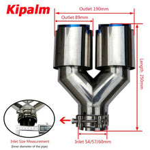 Load image into Gallery viewer, Car Universal Akrapovic Dual Burnt Blue Stainless Steel Exhaust Tip Double End Pipe for BMW BENZ VW Golf TOYOTA