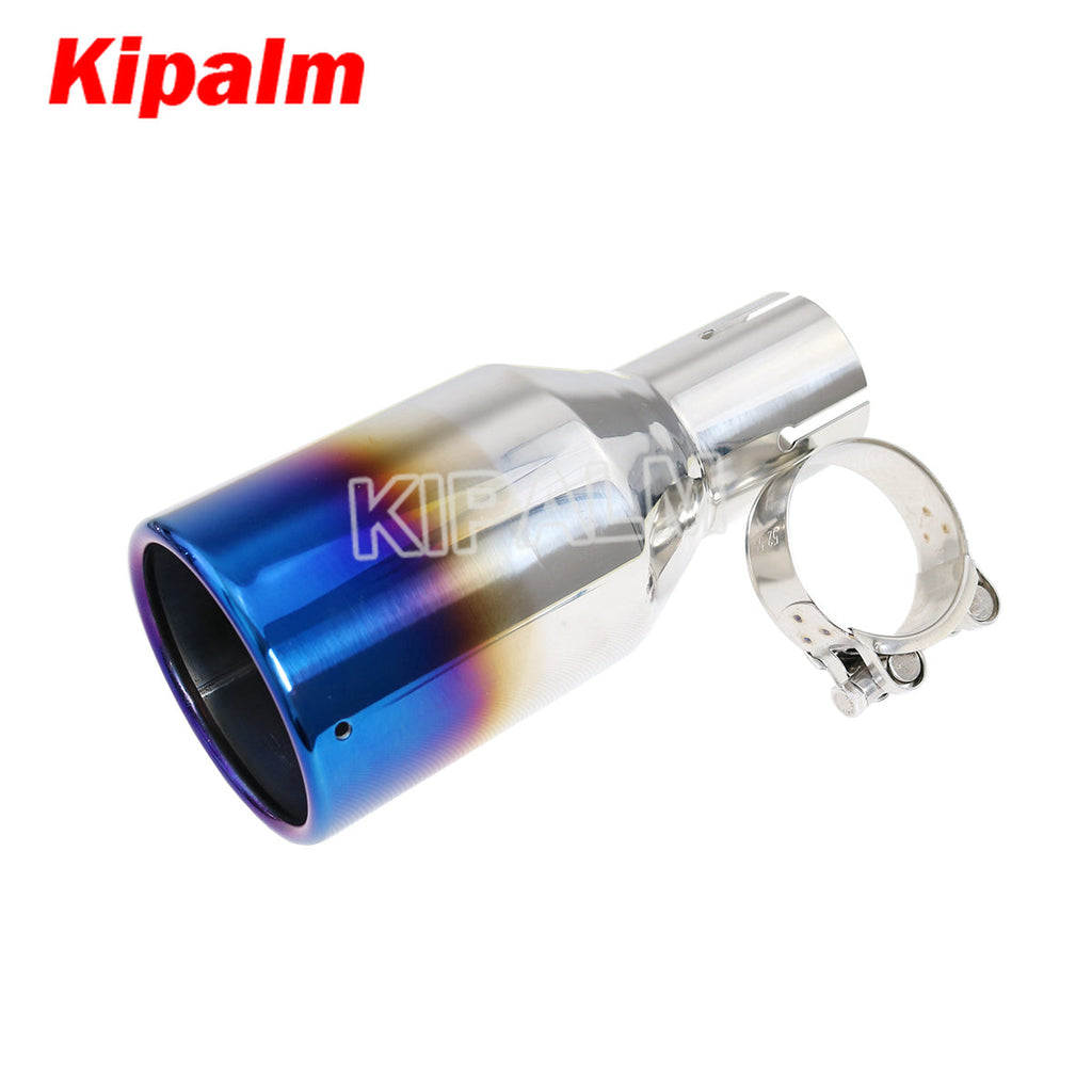 1 Piece Car Universal 304 Stainless Steel Burnt Blue Exhaust Pipe Muffler Tips for Audi VW Golf BMW Toyota Honda Parts