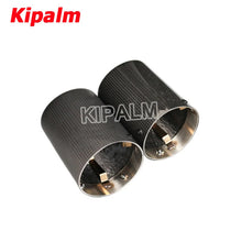 Load image into Gallery viewer, Car Universal Adjustable Carbon Fiber Cover Muffler Pipe Tip Carbon Fiber Case Exhaust Tip Housing with Circlip 57-63mm Ak Logo