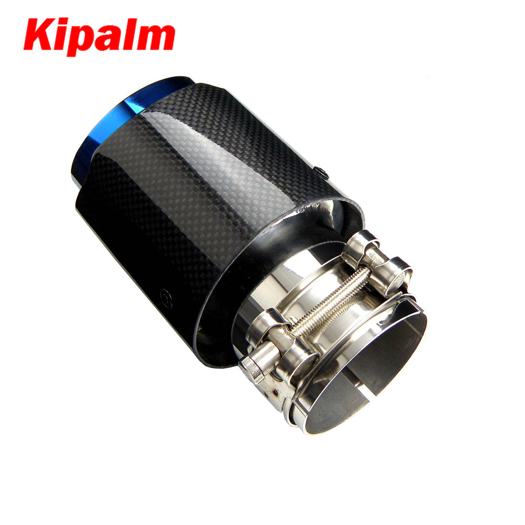 1pcs Carbon Fiber Remus Car Wolf Exhaust Pipe Muffler Blue Burnt Stainless Steel Muffler Tips End Pipe