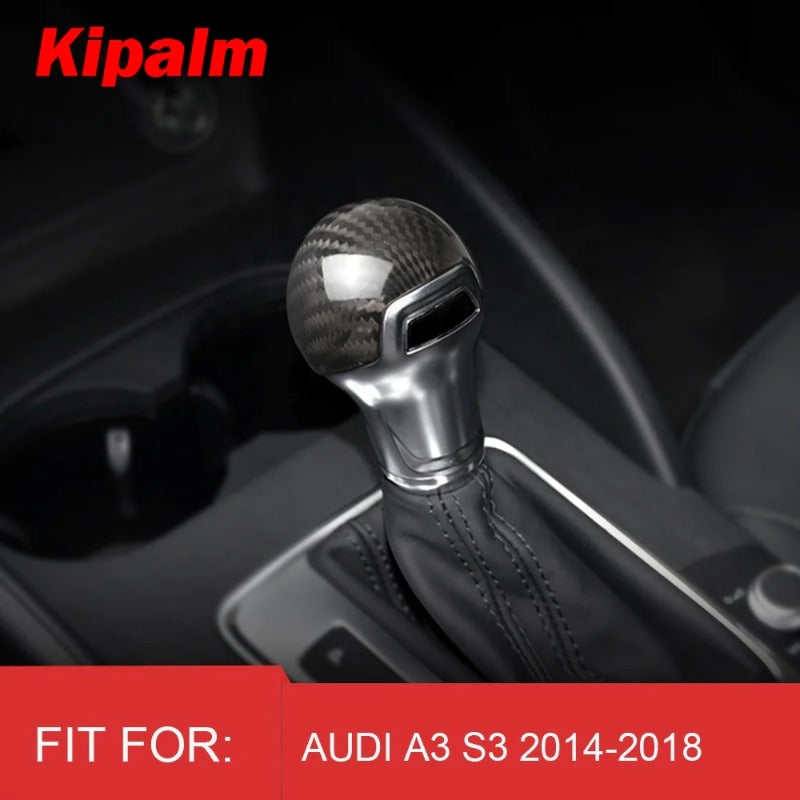 Kipalm Real Carbon Fiber Gear Shift Knob Sticker Cover For Audi A3 S3 2014-2018