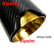 Load image into Gallery viewer, 1PCS Universal M LOGO Carbon Fiber Exhaust Tips for M Performance Exhaust Pipe for BMW Muffler Tail Pipe 90mm Length