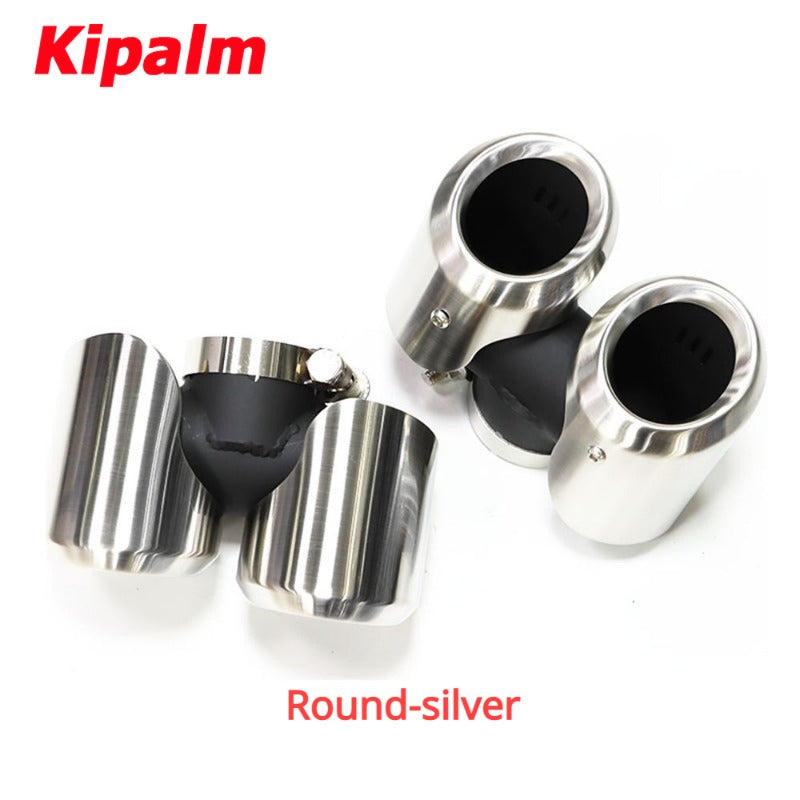 1 Pair OEM Square round Outlet Satinless Steel Exhaust Pipe For Land Rover Defender 2020-2023