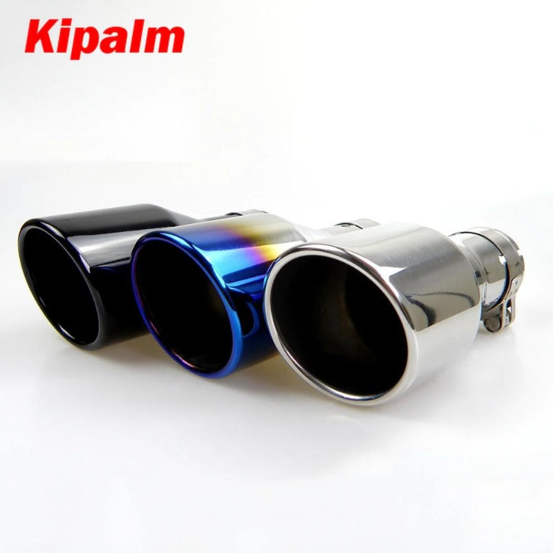 Car Universal Exhaust Pipe Muffler Tip Slanted End 304 Stainless Steel 51mm Inlet Tailpipe