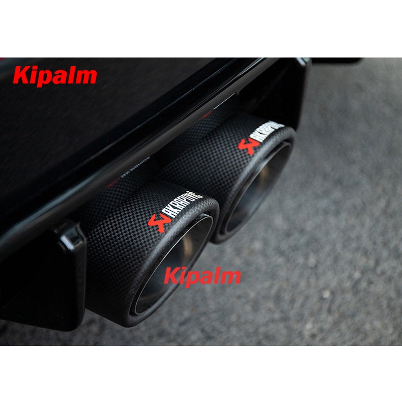 2PCS Real Carbon Fiber Rear Exhaust Muffler Tip Pipe for Honda Civic Hatchback 2020-2021