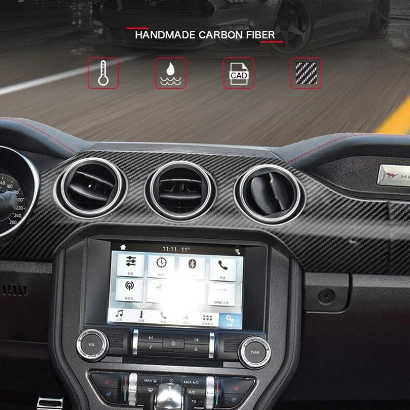 Kipalm Ford Mustang 2015 2016 2017 2018 2019 Carbon Fiber Car Dashboard Instrument Panel Sticker Interior Trim