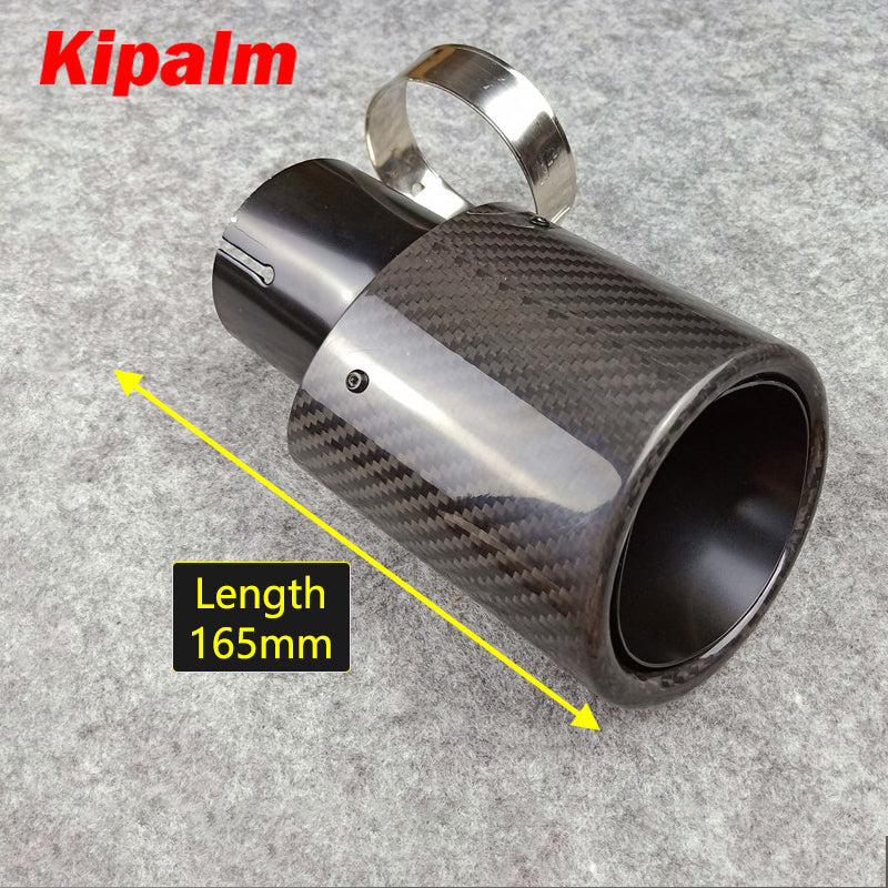 Universal Oversized Oval Carbon Fiber Exhaust Tip Black Coated Muffler Pipe Tail Pipe for Lexus IS250 IS300 Modification