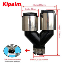 Load image into Gallery viewer, Car Universal Akrapovic Dual Black Stainless Steel Exhaust Tip Double End Pipe for BMW BENZ VW Golf TOYOTA
