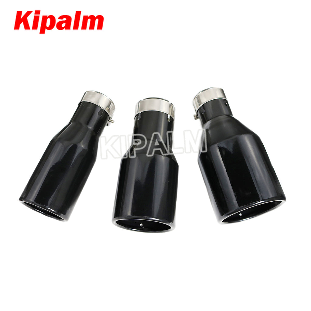 1 Piece Car Universal Black Coated Stainless Steel Exhaust Pipe Muffler Tips for Audi VW Golf BMW Toyota Honda Parts