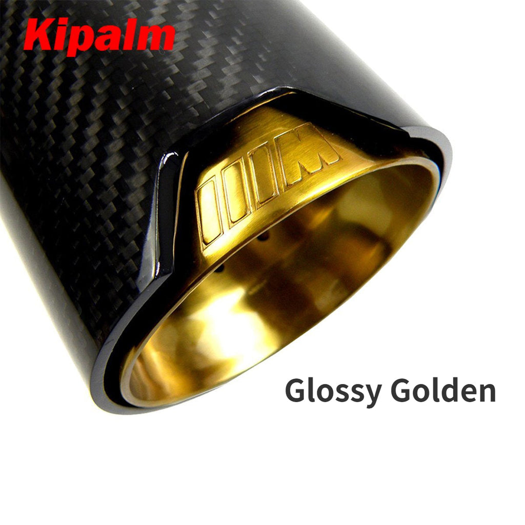 Universal M LOGO Carbon Fiber Exhaust Tips for M Performance Exhaust Pipe for BMW Muffler Tail Pipe 120mm Length M3 M4 M5