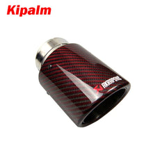 Load image into Gallery viewer, 1PC Universal Akrapovic Red Carbon Fiber Exhausts Tip Muffler Tail Pipe Tip For BMW BENZ AUDI VW
