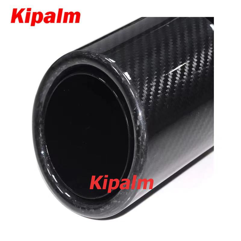 1pcs Universal Curly Edge Twill Weaving Carbon Fiber Glossy Car Exhaust Muffler Stainless Steel Tip for BMW BENZ AUDI Without Logo