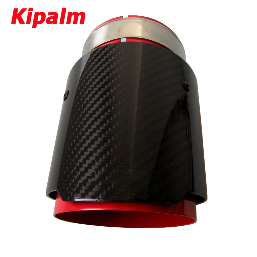 1PC Universal Akrapovic Carbon Fiber Red Coated Car Exhaust Pipe Tailtip Muffler tip Toyota CRV Without Logo