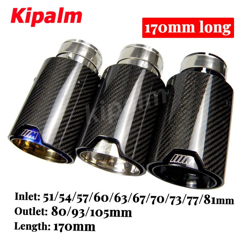 1PC Customize 170mm Long M Performance Carbon Fiber Exhaust Tips Muffler Pipe for BMW M3 M4 M5