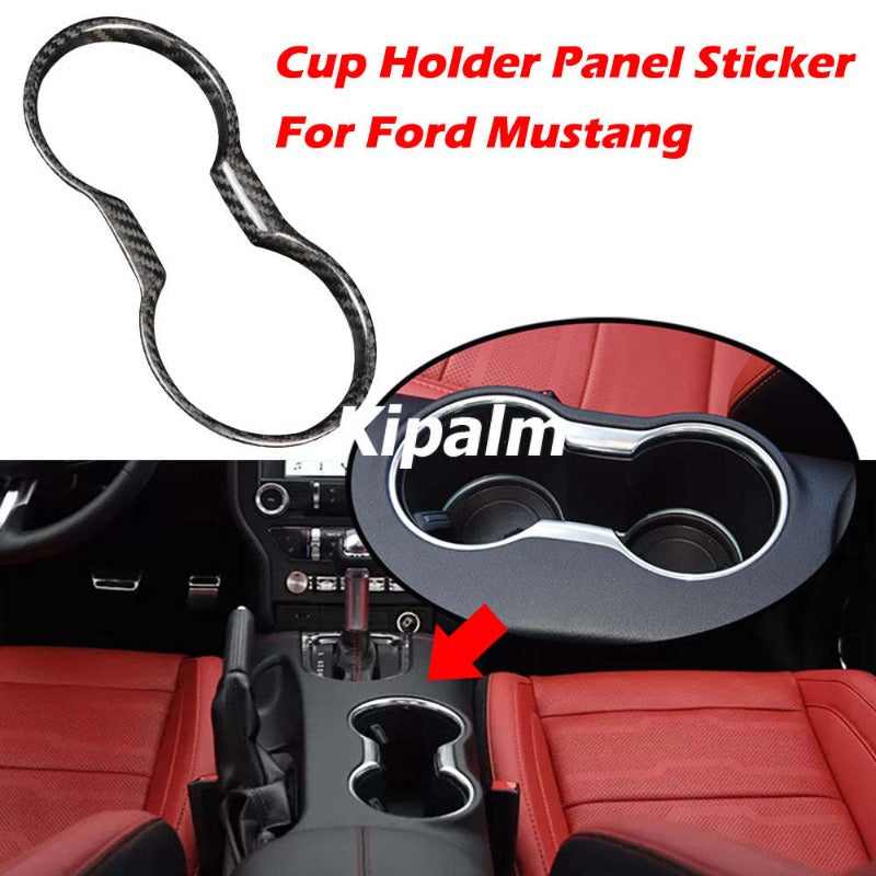 Car Interior Accessories Parts Central Control Cup Holder Panel Patch Decorative Stickers For Ford Mustang 2015