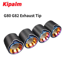 Load image into Gallery viewer, 4PCS Blue BMW M3 M4 G80 G82 G83 M Performance Style Carbon Fibre Exhaust Tips Muffler Pipe