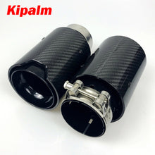 Load image into Gallery viewer, 1pcs Universal M LOGO Carbon Fiber Exhaust tips For BMW Performance exhaust pipe Exhaust tips Glossy