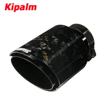Load image into Gallery viewer, 1PC Twill Weave Golden Forged Carbon Fiber Muffler Pipe Akrapovic 304 Stainless Steel Exhaust Tip