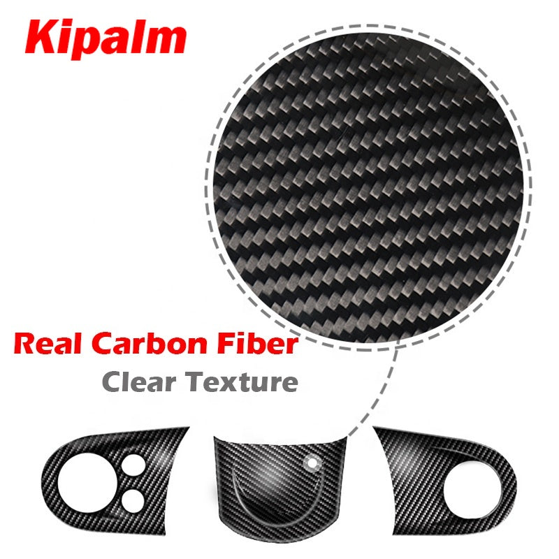 Carbon Fiber Interior Trim Car Steering Wheel Button Cover Sticker for Mini Cooper R55 R56 R57