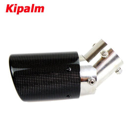 No Logo Angle Adjustable Akrapovic Type Carbon Fibre Car Exhaust Pipe Curly Edge Muffler Tip for Honda Toyota Etc..