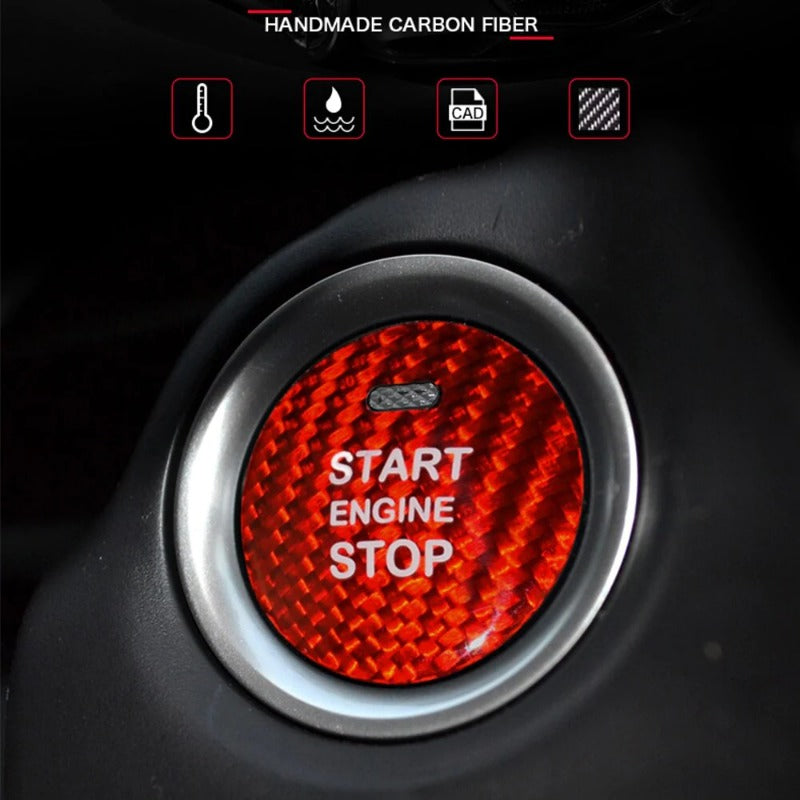 Kipalm for Mazda Axela Atenza CX-3 CX-4 CX-5 MX-5 Accessories Sticker Carbon Fiber Interior Car Engine Start Button Trim Cover