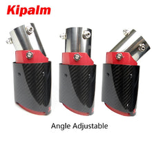 Load image into Gallery viewer, Red Angle Adjustable Bolt-On Akrapovic Carbon Fiber Exhaust Pipe with Anti-drop Rope Kicks FIT CRV RAV4 Altis Toyota HRV