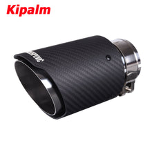 Load image into Gallery viewer, CARMON Twill Weave Matte Carbon Fiber Exhaust Pipe with Silver Stainless Steel for Straight Edge Muffler Tip Tailpipe